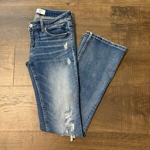 BKE Medium Wash Distressed Bootcut Leg Jeans